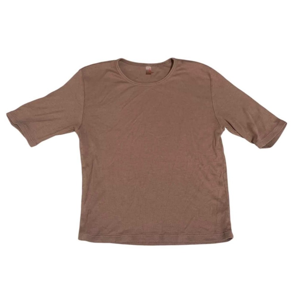 Commando Ribbed Tee Women Medium Mauve Pima Cotton Modal Basic Minimalist